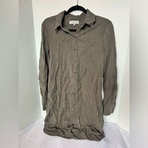 Wayf Army Green Button Down Dress